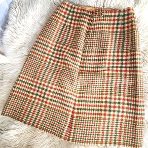 True vintage pencil skirt -Burnt orange green tan